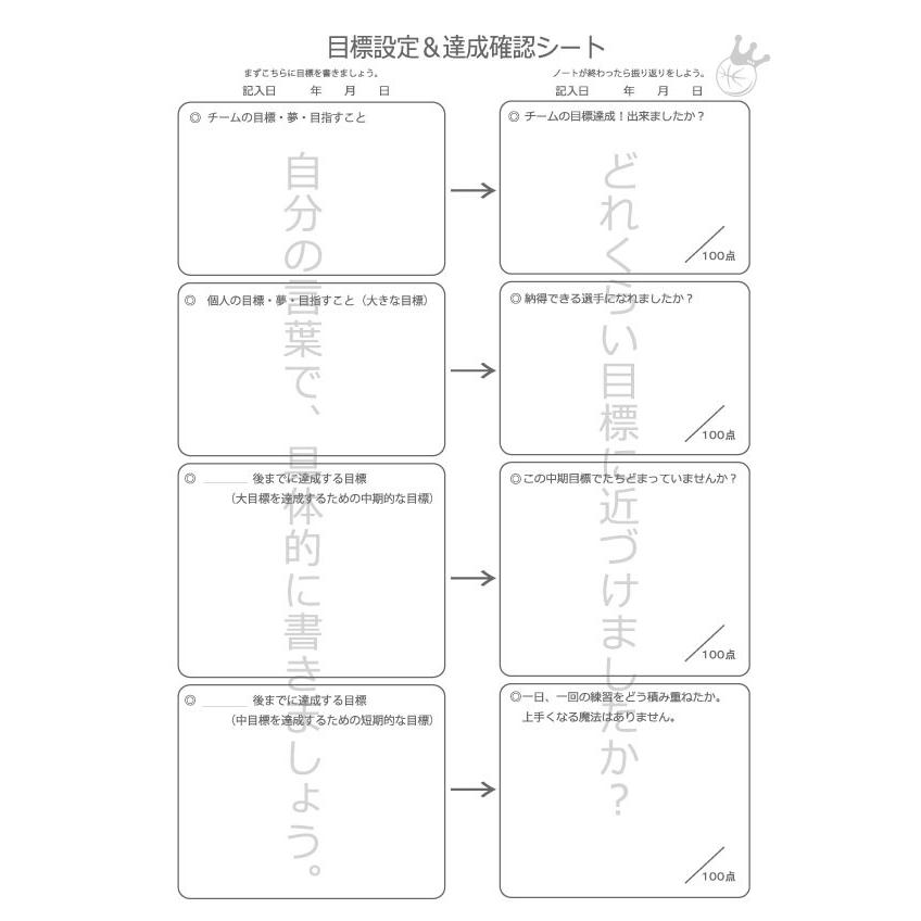 (ルーズリーフ)バスケ練習ノート用紙 B5サイズ 目標記入欄 シュート練習表 26穴 バスケノート バスケットボール グッズ｜grin-factory｜04