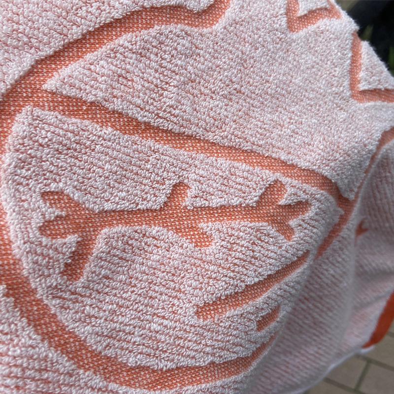 フェイスタオル 凹凸ジャガードタオル 「HaveFun（オレンジ