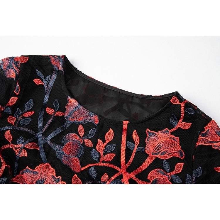 オープニングセール ママ会 披露宴 二次会 結婚式 パーティー 大きいサイズ 上品刺繍レース切替 ワンピース Jk T ドレス パーティドレス 種類 ブラック 2l Xl Kgplast Com