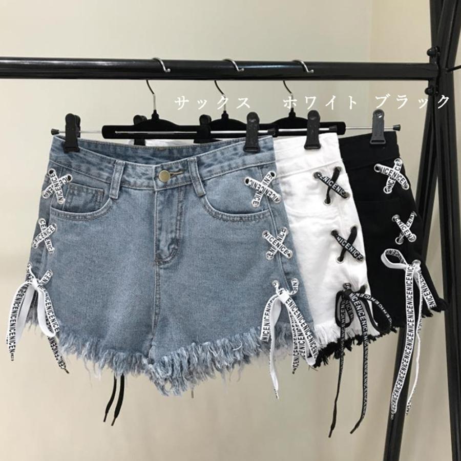 最も優遇の ショートパンツ デニム レディース ロープ T 短パン ハイウエスト ショーパン ダメージ その他ボトムス パンツ 種類 ブラック L Www Projectcorfu Com
