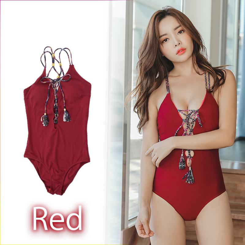 ワンピース 水着 レディース セクシー レースアップ シンプル 編み上げ