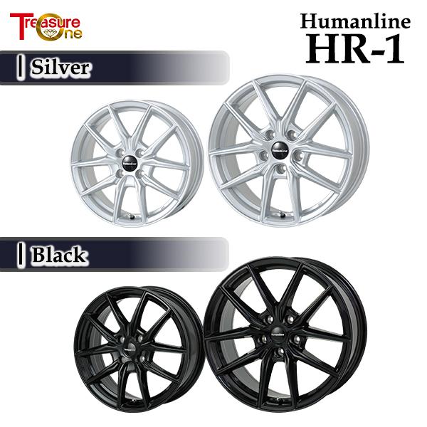 N-BOX等 トレジャーワン ヒューマンライン HR-1 14インチ 4.5J 4H100 +45 ブラック アルミホイール単品 4本セット 送料無料の画像