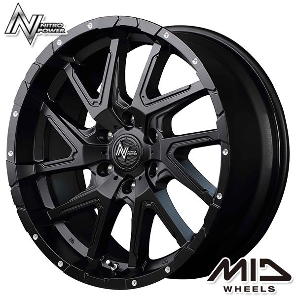 MID ナイトロパワー デリンジャー 20インチ 8.5J 6H139.7 +20 セミグロスブラック/フランジピアスドリルド アルミホイール単品 4本セット 1台分