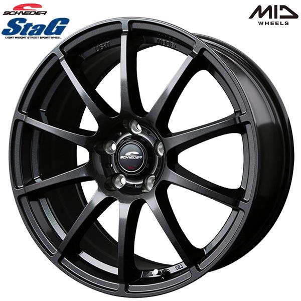 MID スタッグ 16インチ 6.5J 5H114.3 +48 ストロングガンメタ アルミホイール単品 4本セット 送料無料