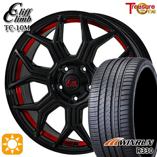 サマータイヤ ホイール4本セット 225/40R18インチ 5H114 トレジャーワン クリフクライム TC10M RED ウィンラン R330