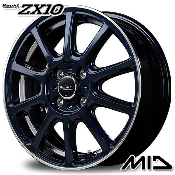 2月25日最大15倍 サマータイヤ ホイール4本セット 215/70R16インチ 4H100 MID ラピッド ZX10 ブルー トーヨー オープンカントリー R/T