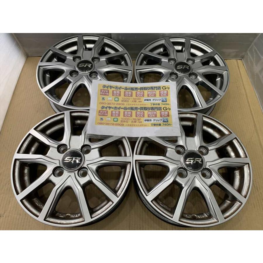 SR アルミホイール 13 4j +43 ガンメタシルバー 4穴 100 : タイヤ