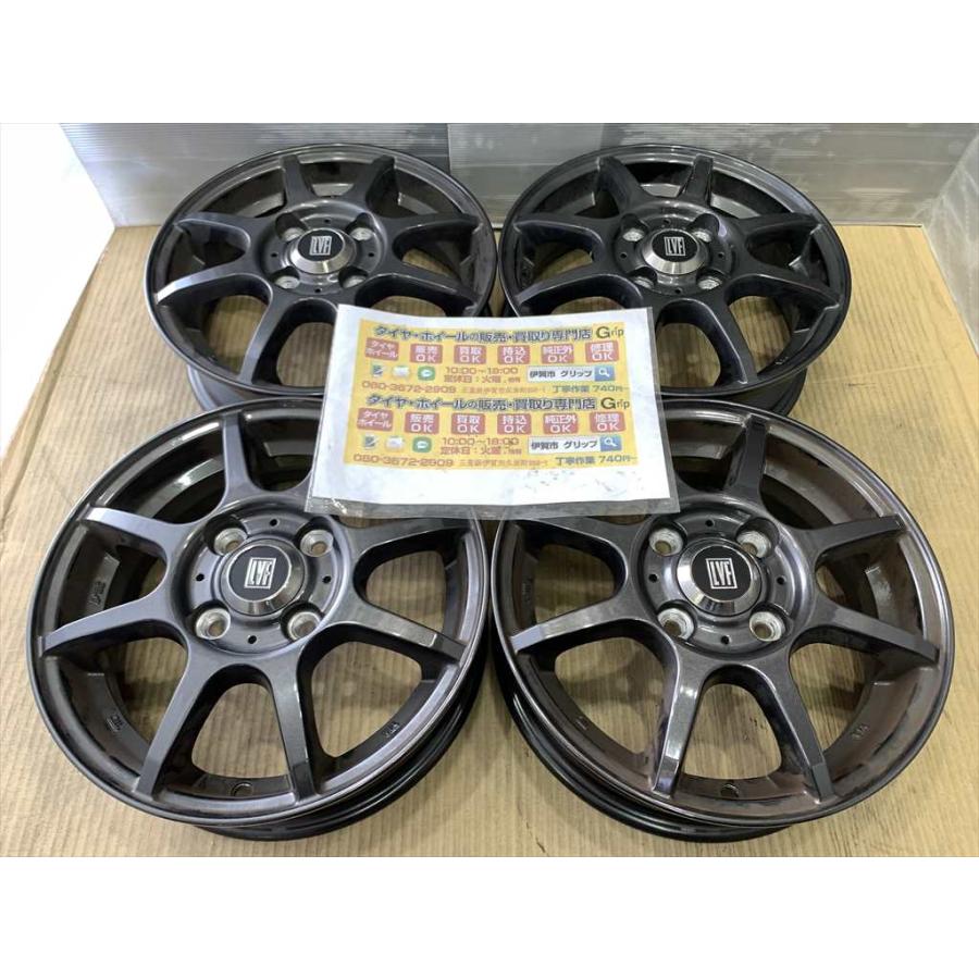 LVF アルミホイール 13 4j +42 ガンメタ グレー 系 4穴 100 : タイヤ