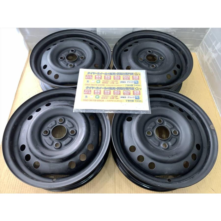 ①ダイハツ純正 14インチ スチールホイール 4穴 ダイハツ（DAIHATSU） 純正スチールホイール 14 4.5j +45 ブラック 黒