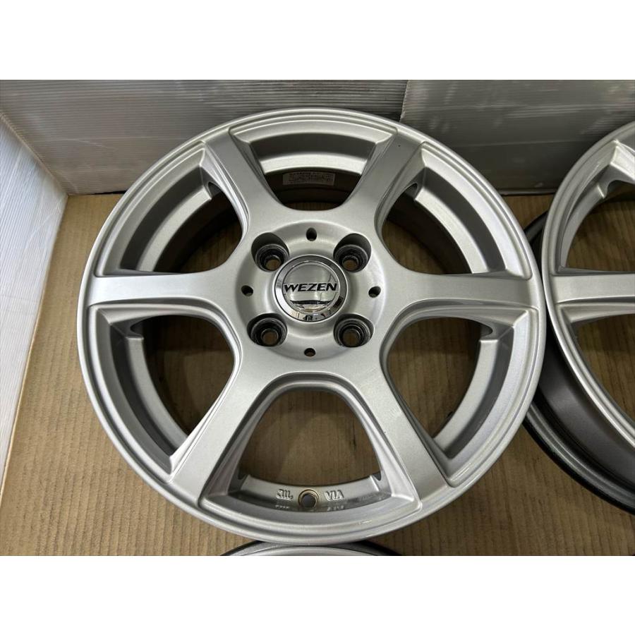 WEZEN 14x4.5J+45アルミホイール、155/65R14 タイヤ WEZEN アルミホイール 14 4.5j +45 シルバー 系 4穴 100 : タイヤ