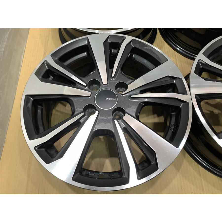smartline アルミホイール 15 5.5j +40 ガンメタポリッシュ 4穴 100