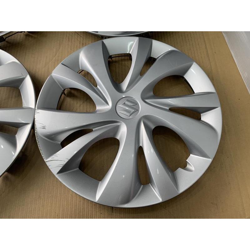 4枚 15インチ スズキ 純正 ホイールキャップ スチールホイール用 スイフト使用 シルバー 銀 8ys15220717swift