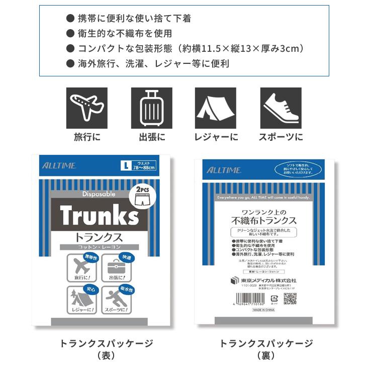 使い捨て コットン レーヨン トランクス パンツ 2枚セット Mサイズ Lサイズ LLサイズ 下着 不織布 旅行 出張 持ち運び  コンパクト 4点迄メール便OK(go0a026) |  | 01