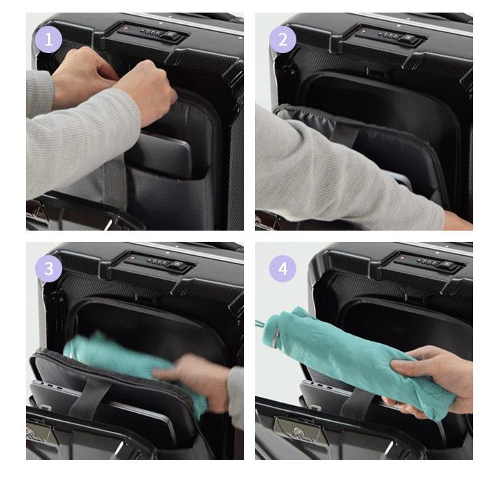 スーツケース 機内持ち込み Sサイズ キャリーケース 抗菌 キャリーバッグ フロントオープン ストッパー フレーム 36L ソリッドナイトALI-020FT-18(aj0a117)「C」 |  | 05