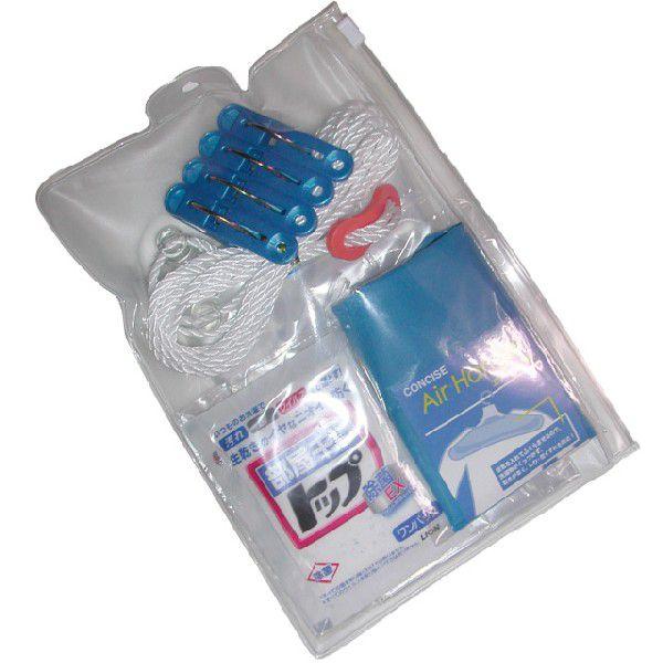 洗濯セット 旅行 トラベル 洗剤 洗濯ばさみ エアハンガー セット concise-washset エアーハンガー 吸盤付 1点迄メール便OK（ko1a247） | 