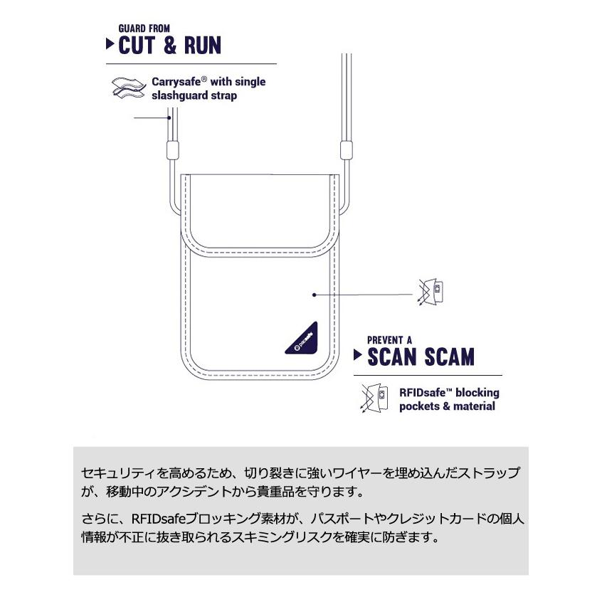 「レビュー記入でメール便送料無料」貴重品入れ パスポートケース PacSafe パックセーフ カバーセーフX75 ネックポーチ 12970401-mail(ei0a202)(1通2点迄) | PacSafe | 05