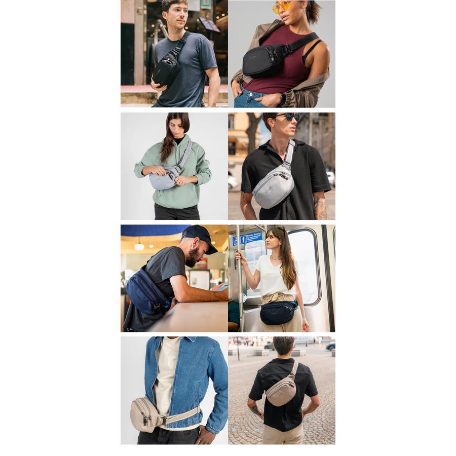 防犯用 PacSafe スキミング防止 パックセーフ ボディバッグ ヒップバッグ 斜め掛け V ヒップパック RFIDブロック ポケット 12970324(ei0a213) | PacSafe | 18