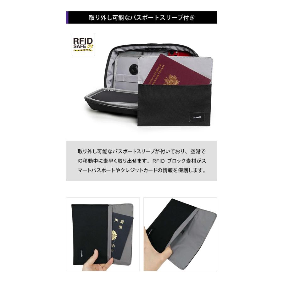 防犯用 PacSafe スキミング防止 パックセーフ パスポートケース