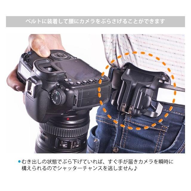 カメラホルダー 取り外し簡単 ベルトに装着 一眼レフ デジカメ 便利