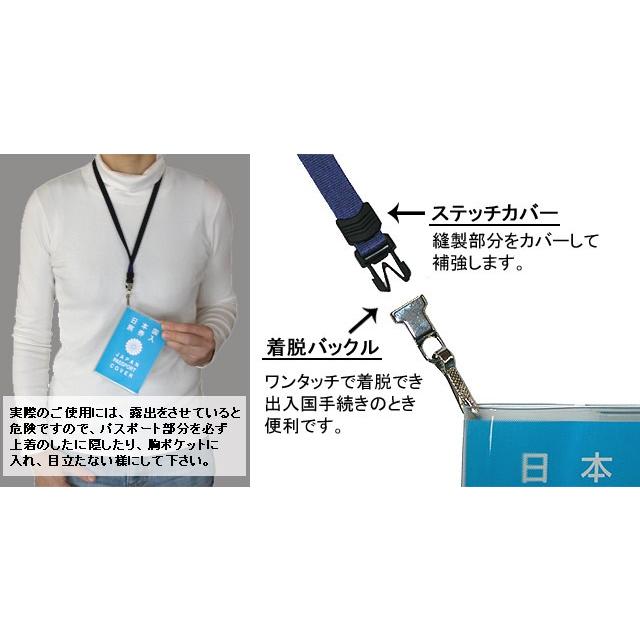 レビュー記入でメール便送料無料」パスポートカバー ケース 首下げ