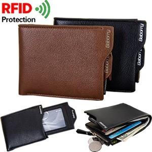 GPT 二つ折り 財布 スキミング防止 メンズ PUレザー インデックス型カードホルダー付き ウォレット RFIDブロック 5点迄メール便OK(gu1a476) | ブランド登録なし