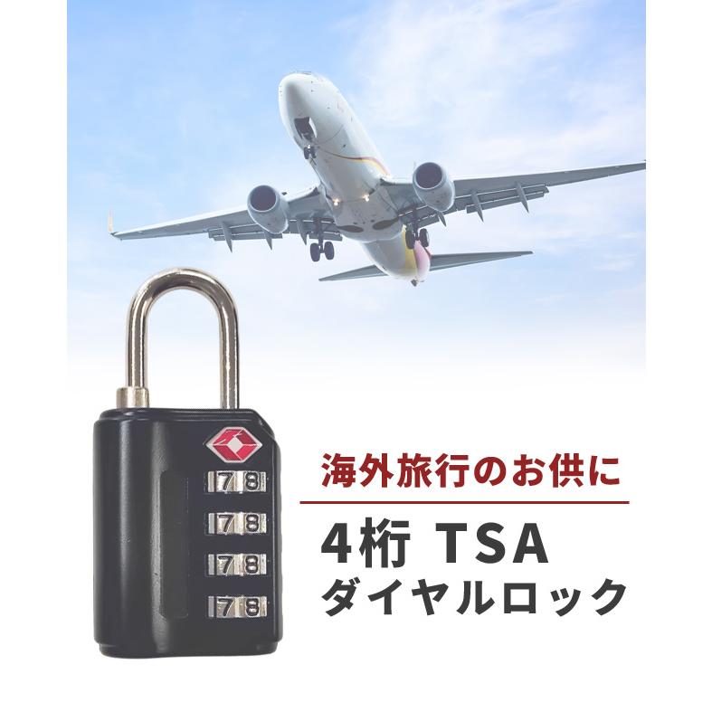 「セット」TSAロック南京錠ブラック4桁＋ワイヤー BS-780H-wire 10点迄メール便OK(gu1a544) | ブランド登録なし | 02