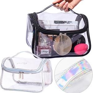 クリア ポーチ バッグ 化粧ポーチ ビニール 透明 取っ手付き PVC かわいい おしゃれ プール 海 ジム 温泉 痛バ アウトレット GPT (gu1a559) | ブランド登録なし