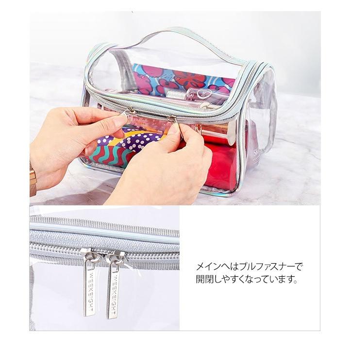 クリア ポーチ バッグ 化粧ポーチ ビニール 透明 取っ手付き PVC かわいい おしゃれ プール 海 ジム 温泉 痛バ アウトレット GPT (gu1a559) | ブランド登録なし | 04