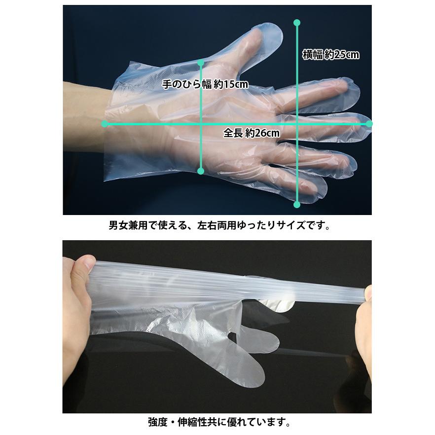 使い捨て手袋 100枚入り 50組 作業用 掃除 介護 ポリ手袋 ポリエチレン