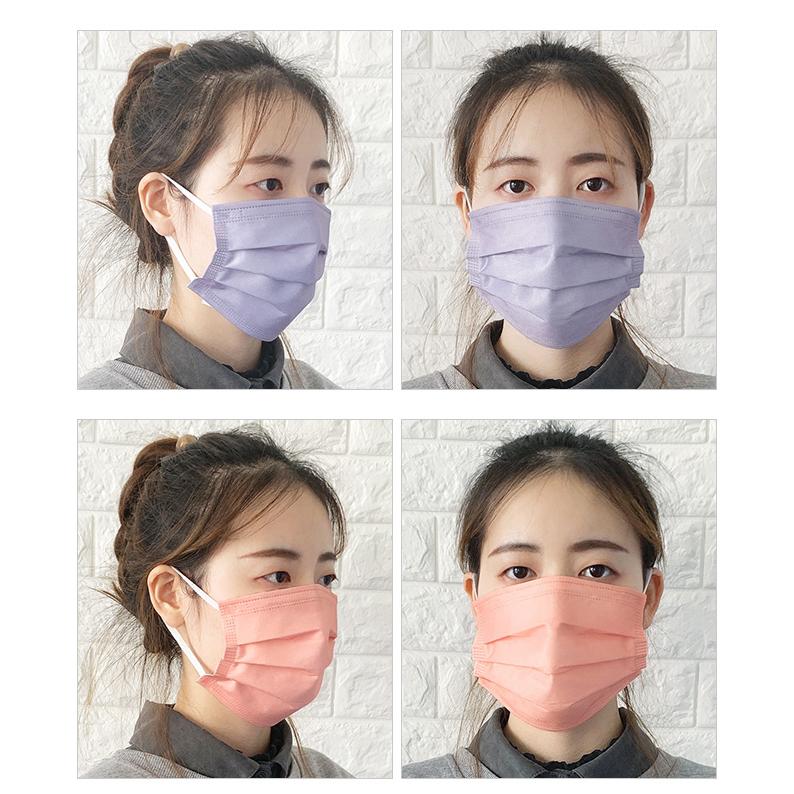 在庫限り！マスク 不織布マスク 使い捨てマスク12 袋入 10枚 ペールカラー 光沢 コーラル 紫 ベージュ 3層構造 GPT 6点迄メール便OK(gu1a894) | ブランド登録なし | 07