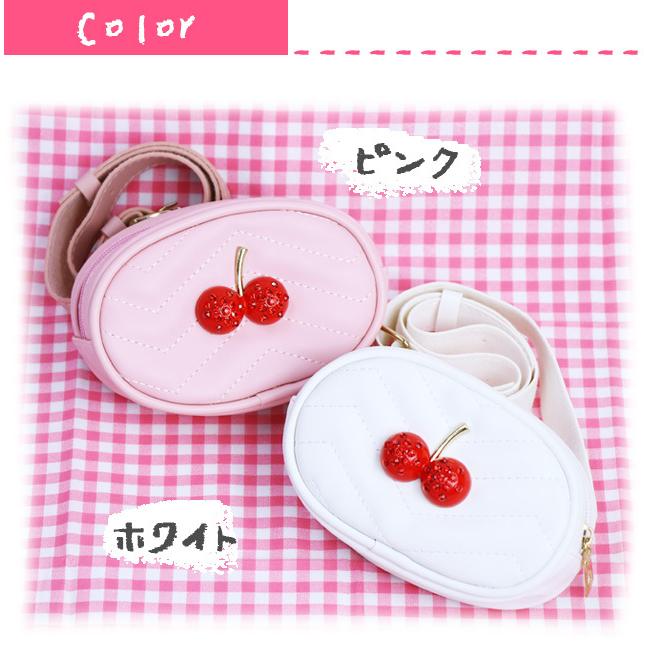 ショルダーバッグ キッズ 子供 女の子 小学生 さくらんぼ キラキラ ボディバッグ ポーチ 斜め掛け 鞄 ウエストポーチ かわいい おしゃれ GPT 送料無料(gu1a897) | ブランド登録なし | 07