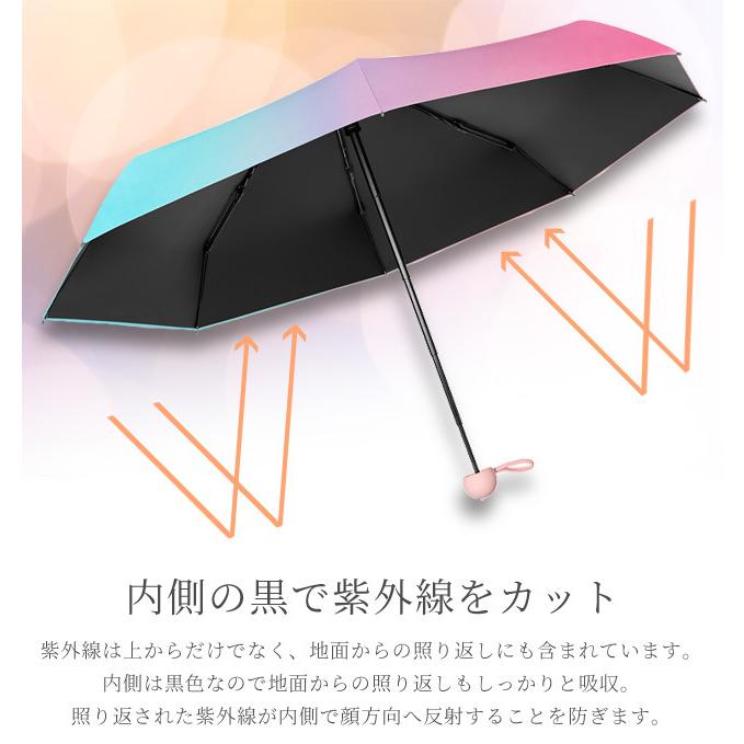 折りたたみ傘 晴雨兼用 8本骨 雨傘 日傘 レディース グラデーション 虹 ミルキートーン 大きめ 手動 傘 レインボー 撥水 折り畳み GPT 送料無料 (gu1a932) | ブランド登録なし | 04