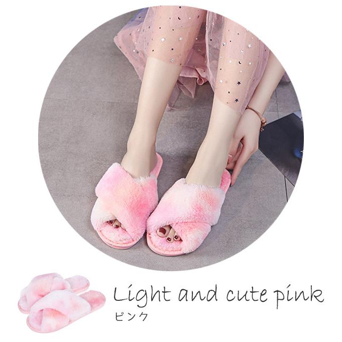 ルームシューズ スリッパ もこもこ 前開き あったか レディース ファー クロスデザイン 室内 冷え対策 冬 かわいい 22.5-25cm GPT 1点迄メール便OK(gu1a960) | ブランド登録なし | 13
