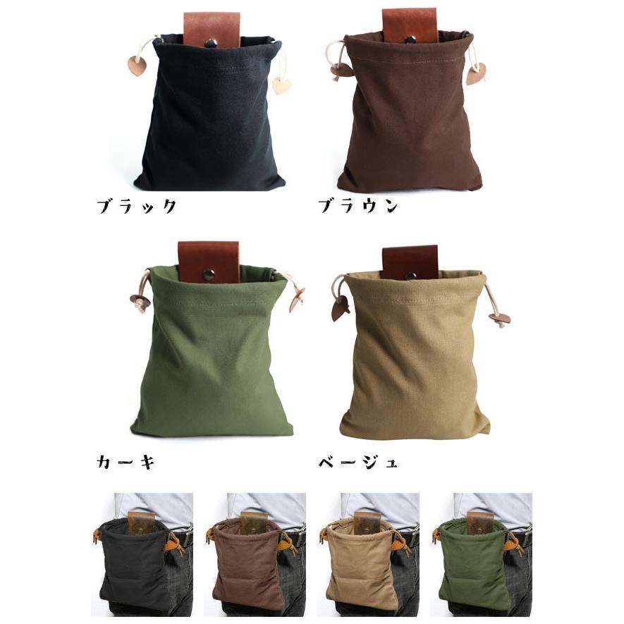 「レビュー記入でメール便送料無料」ウエストポーチ ベルトポーチ 帆布製 巾着 ポケット 作業用 折りたたみ GPT gu1a970-mail (1通3点迄)(gu1a971) | ブランド登録なし | 06