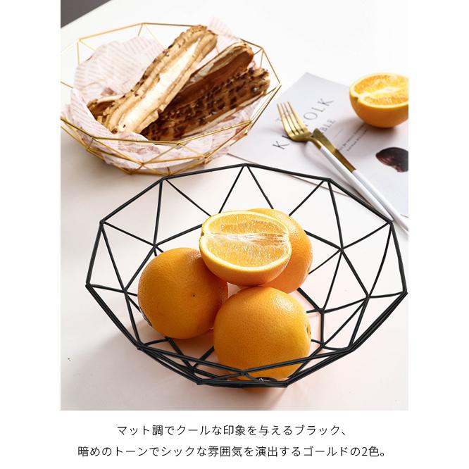 ワイヤーバスケット おしゃれ かご 三角形 浅型 幾何学 ブラック