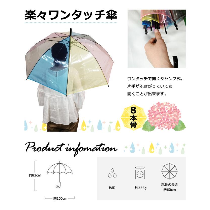 Gptレインボー傘 虹色 雨傘 カラフル おしゃれ 透明クリア ジャンプ傘 ビニール カサ かさ 8本骨 レディース Gu1a995 Gu1a995 スーツケースと旅行用品のgriptone 通販 Yahoo ショッピング