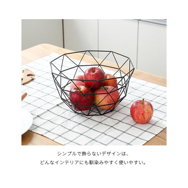 ワイヤーバスケット おしゃれ かご 三角形 深型 幾何学 ブラック