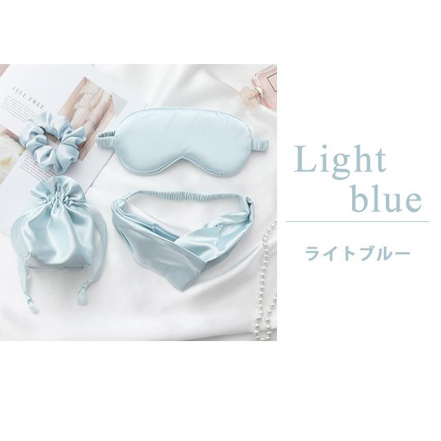アイマスク シュシュ ヘアバンド 巾着 シルク 風 4点セット ポーチ 旅行 トラベル おしゃれ ヘアゴム ケース 安眠 リラックス GPT 2点迄メール便OK(gu1b018) | ブランド登録なし | 13