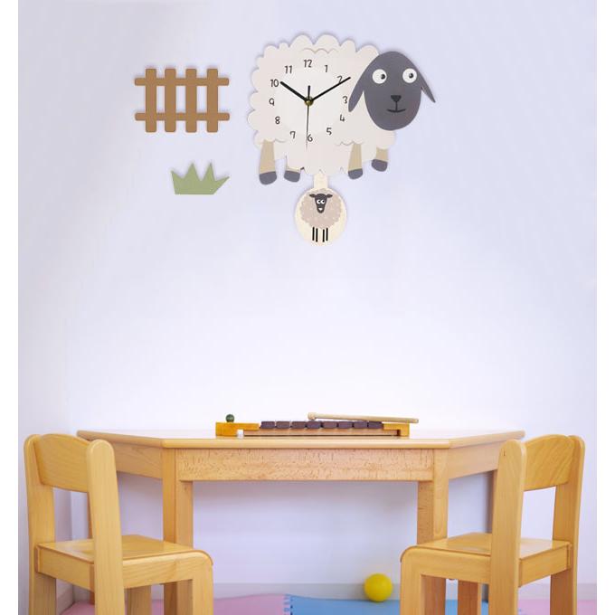 振り子 時計 壁掛け時計 かけ時計 ウォールクロック 静音 無音 子供部屋 リビング 寝室 ヒツジ アニマル かわいい プレゼント インテリア GPT 送料無料(gu1b020) | ブランド登録なし | 09