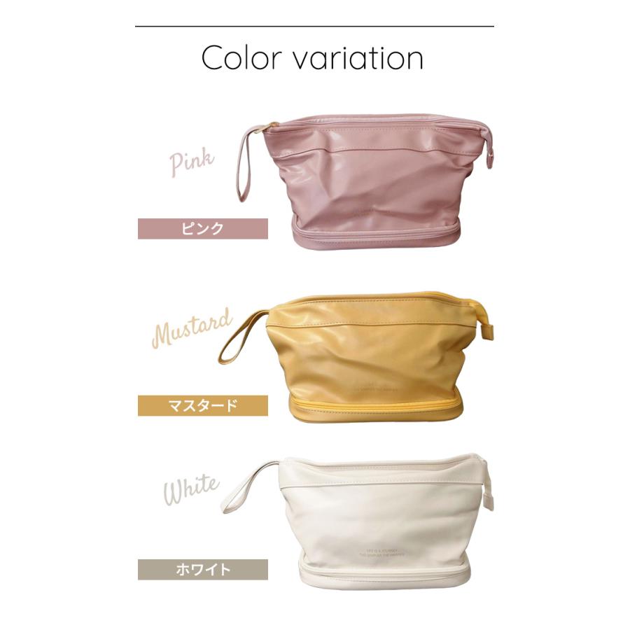 化粧ポーチ ワイヤーポーチ 大容量 2段 コスメポーチ おしゃれ 大きめ フェイクレザー 洗面ポーチ 旅行 トラベル 化粧品 メイク道具 収納 GPT 送料無料(gu1b025) | ブランド登録なし | 10