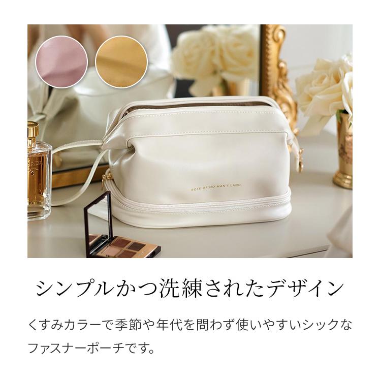 化粧ポーチ ワイヤーポーチ 大容量 2段 コスメポーチ おしゃれ 大きめ フェイクレザー 洗面ポーチ 旅行 トラベル 化粧品 メイク道具 収納 GPT 送料無料(gu1b025) | ブランド登録なし | 02