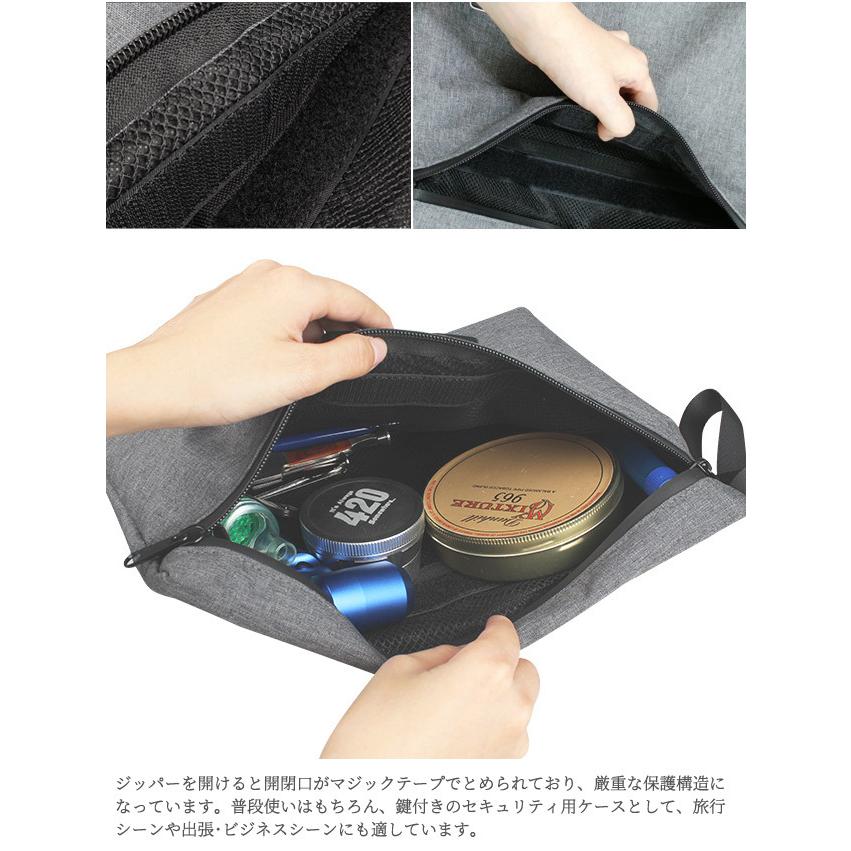 「レビュー記入でメール便送料無料」防臭 防犯 3桁ダイヤル錠付 GPT 活性炭 綿麻 トラベル薄型ポーチ 脱臭 杢調 旅行 トラベル gu1b033-mail(gu1b034)(1通1点迄) | ブランド登録なし | 05