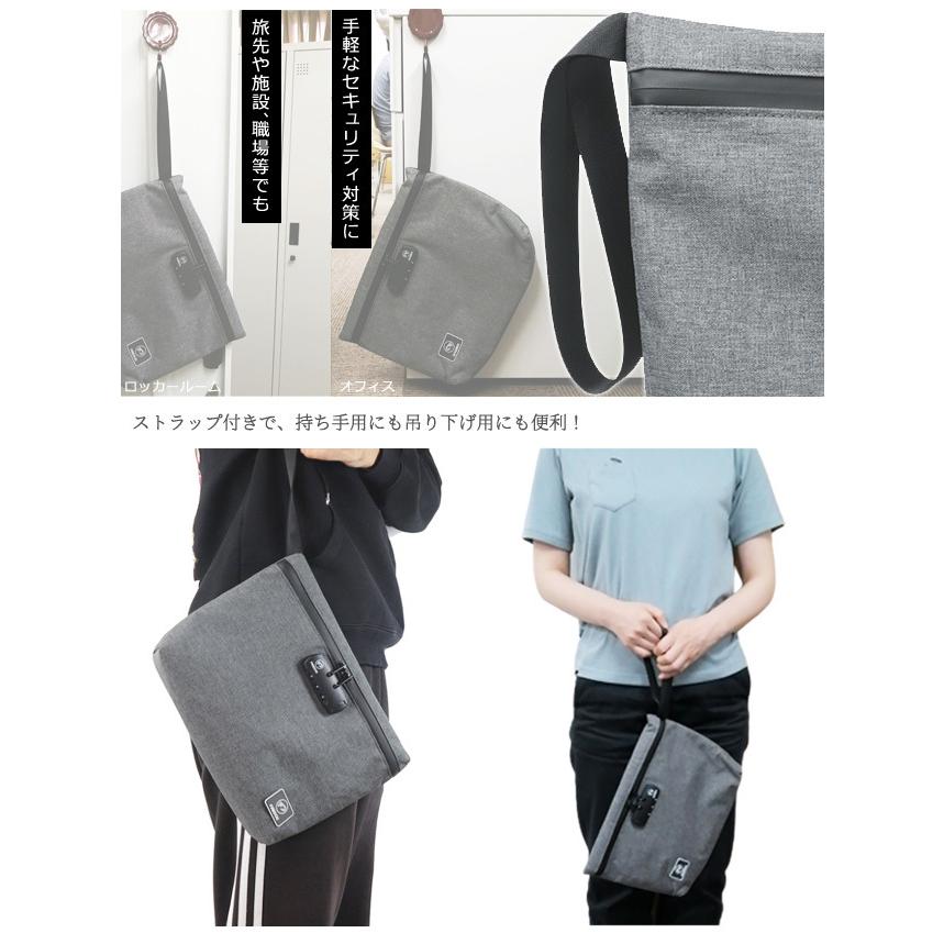 「レビュー記入でメール便送料無料」防臭 防犯 3桁ダイヤル錠付 GPT 活性炭 綿麻 トラベル薄型ポーチ 脱臭 杢調 旅行 トラベル gu1b033-mail(gu1b034)(1通1点迄) | ブランド登録なし | 07