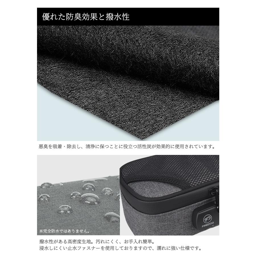 「レビュー記入でメール便送料無料」防臭 防犯 3桁ダイヤル錠付 GPT 活性炭 綿麻 BOX型ポーチ 脱臭 杢調 マチ 旅行 トラベル gu1b035-mail(gu1b036)(1通1点迄) | ブランド登録なし | 02
