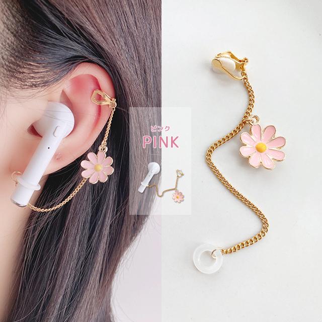 ワイヤレスイヤホン 落下防止 紛失 イヤーカフ 花 両耳用 フラワー 飾り 耳 ストラップ イヤホンホルダー チェーン GPT 10点迄メール便OK(gu1b048) | ブランド登録なし | 05