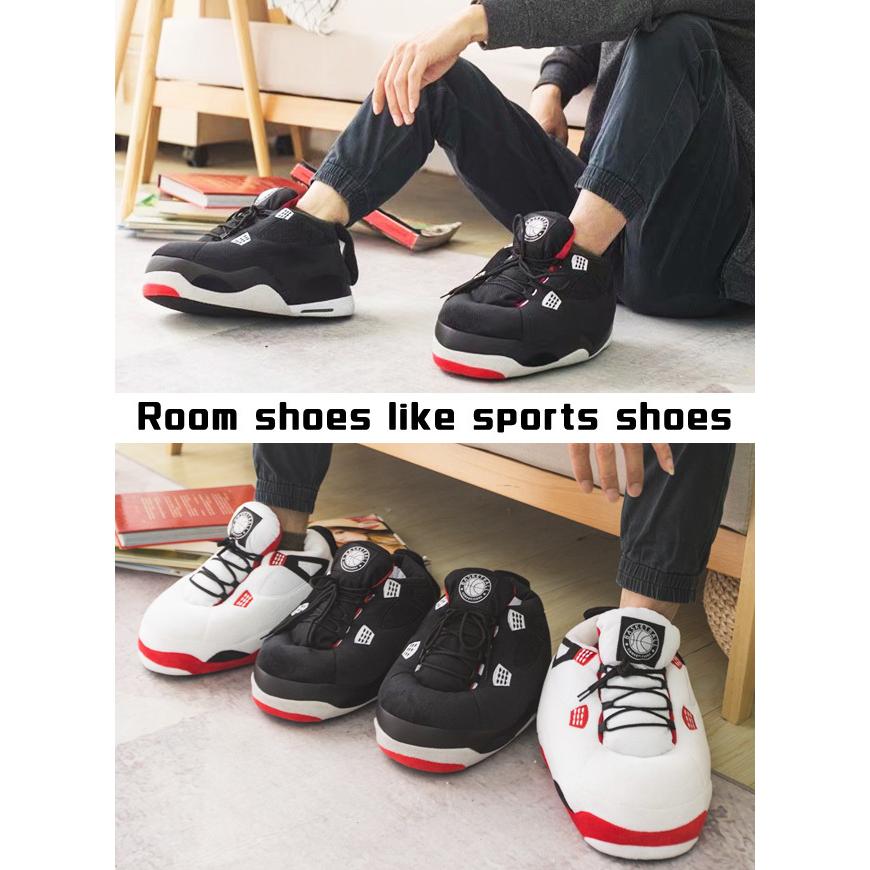 ルームシューズ スポーツシューズ スニーカー型 メンズ レディース 子供 スリッパ 室内履き 冷え対策 ふわふわ ブラック ホワイト GPT 送料無料 (gu1b059) | ブランド登録なし | 08