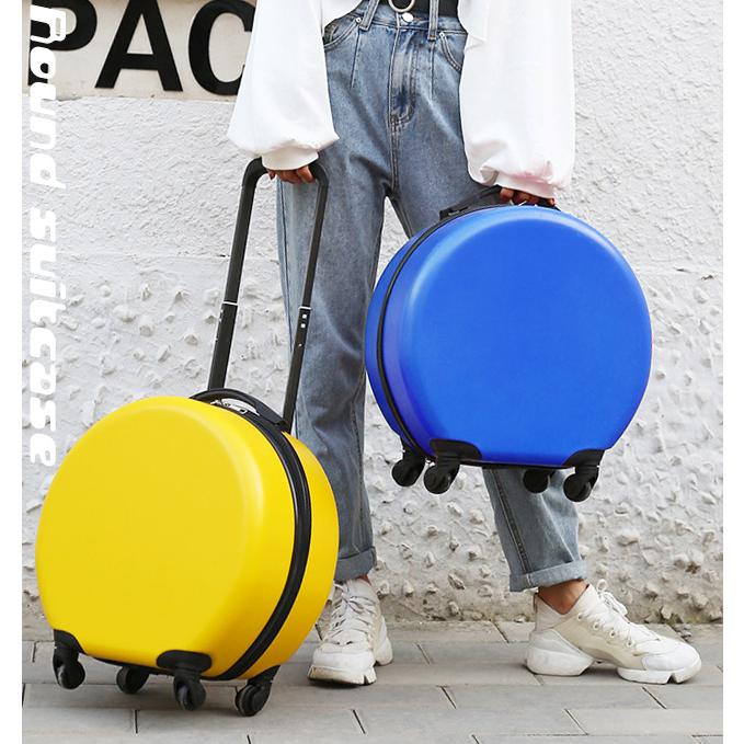 スーツケース 機内持ち込み Sサイズ 丸型 ミニ 黒ファスナー キャリーバッグ ハード 小型 1泊 2泊 可愛い 丸い 国内旅行 女性 GPT 送料無料(gu1b077)「C」 | ブランド登録なし | 07