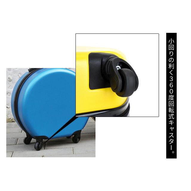 スーツケース 機内持ち込み Sサイズ 丸型 ミニ 黒ファスナー キャリーバッグ ハード 小型 1泊 2泊 可愛い 丸い 国内旅行 女性 GPT 送料無料(gu1b077)「C」 | ブランド登録なし | 11