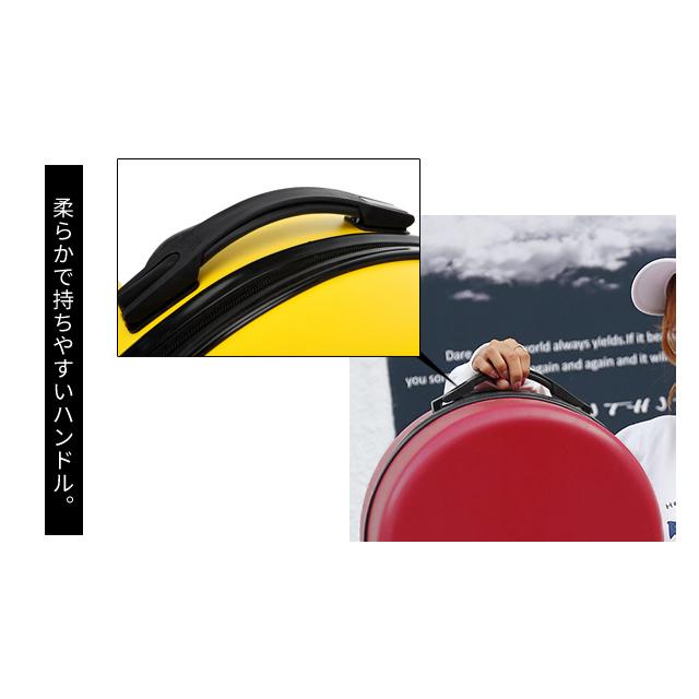 スーツケース 機内持ち込み Sサイズ 丸型 ミニ 黒ファスナー キャリーバッグ ハード 小型 1泊 2泊 可愛い 丸い 国内旅行 女性 GPT 送料無料(gu1b077)「C」 | ブランド登録なし | 12