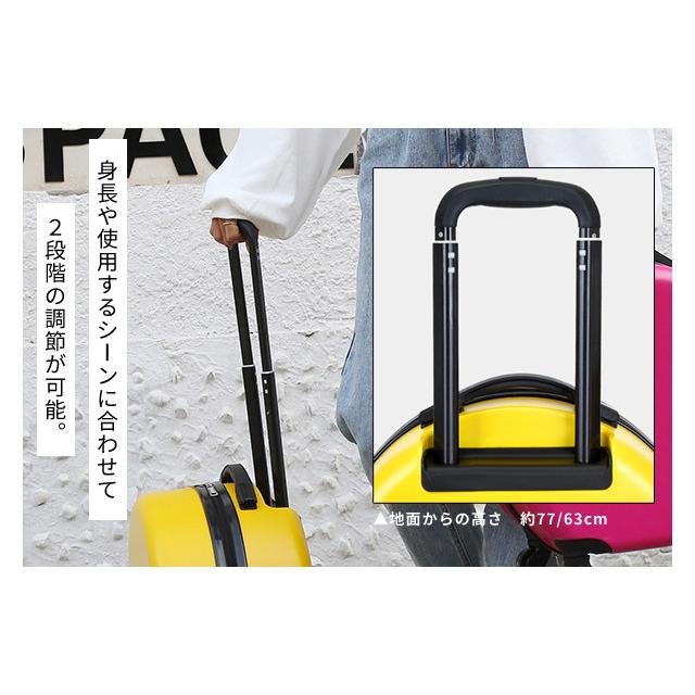 スーツケース 機内持ち込み Sサイズ 丸型 ミニ 黒ファスナー キャリーバッグ ハード 小型 1泊 2泊 可愛い 丸い 国内旅行 女性 GPT 送料無料(gu1b077)「C」 | ブランド登録なし | 13